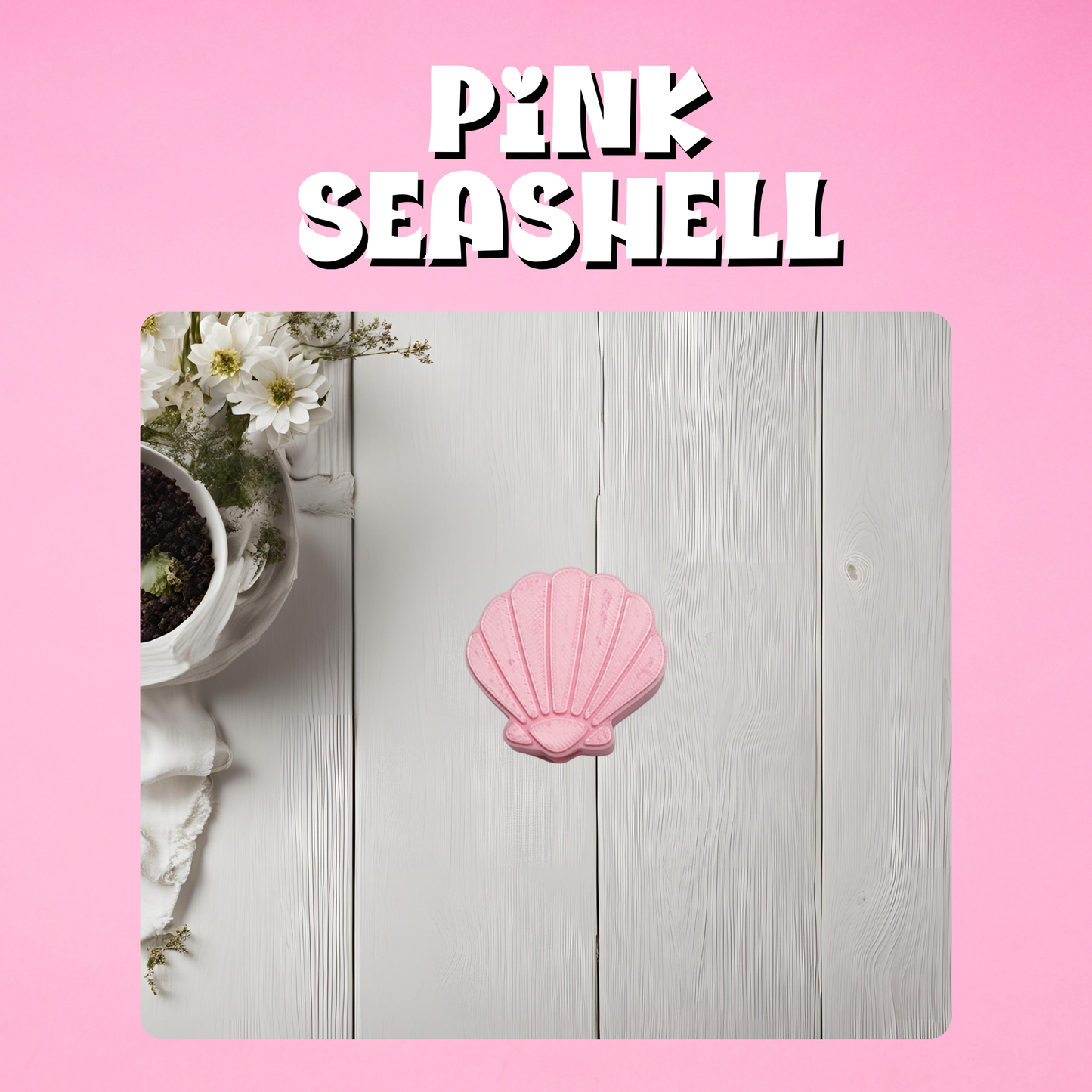 Pink Seashell Straw Topper