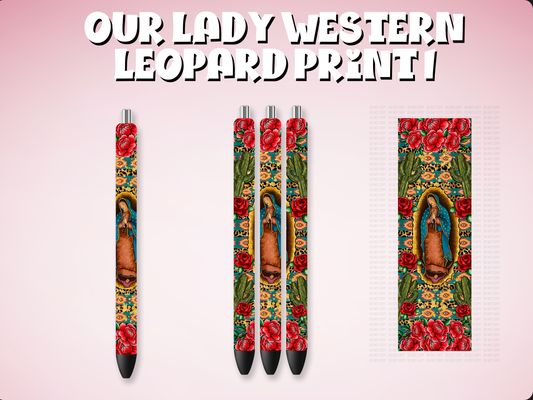 Our Lady Western Leopard Print 1 UVDTF Pen Wrap