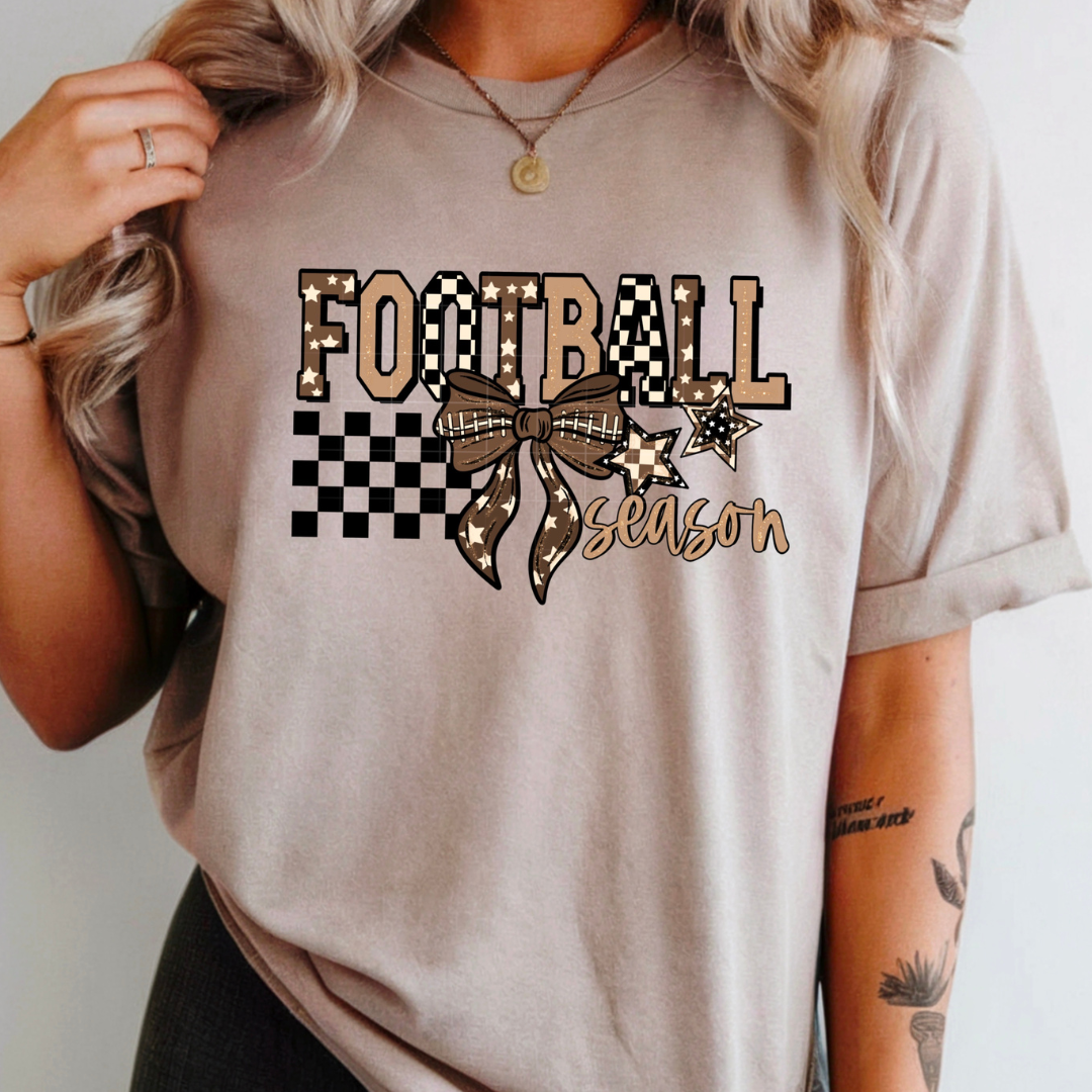 Football Season Checkered Coquette DTF