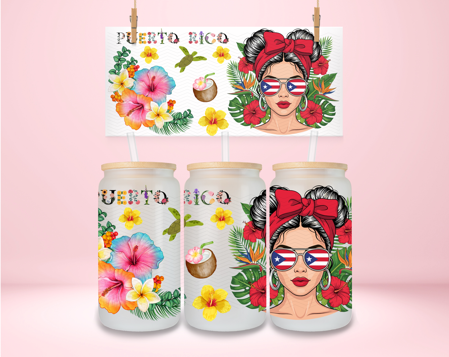 Puerto Rico Girly UVDTF Wrap