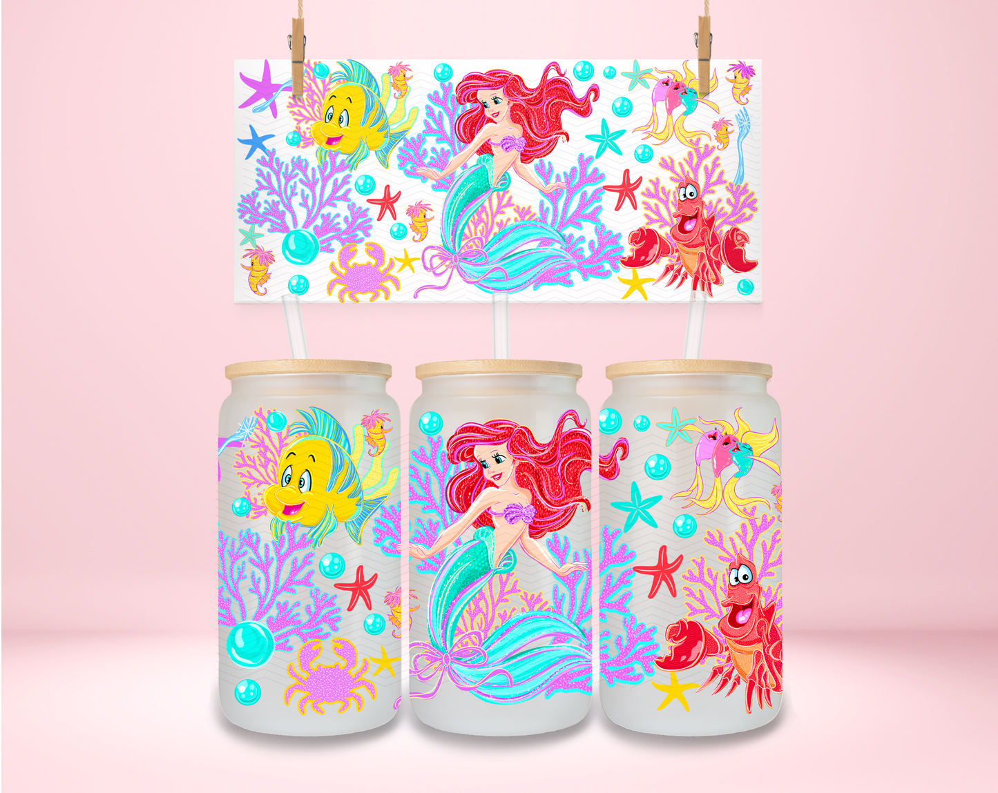 Colorful Mermaid UVDTF Wrap