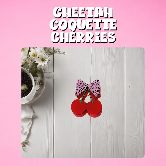 Cheetah Coquette Cherries Straw Topper