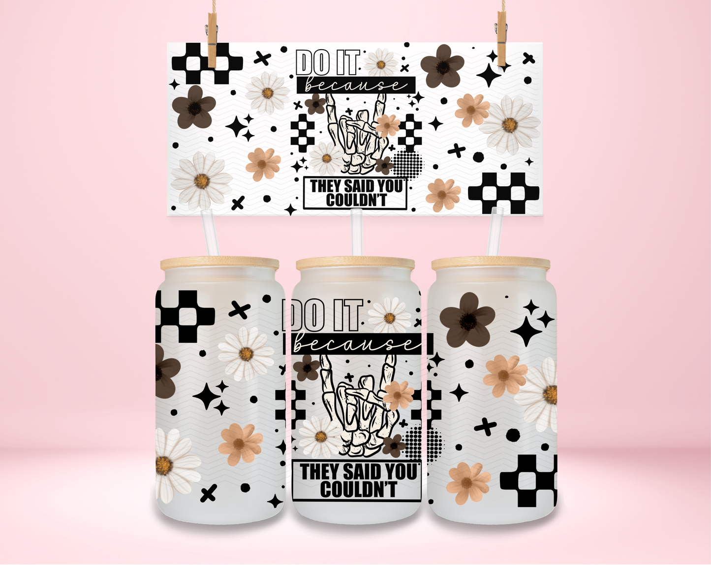 Fearlessly Authentic Leopard Flowers UVDTF Wrap