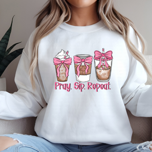 Pray Sip Repeat DTF