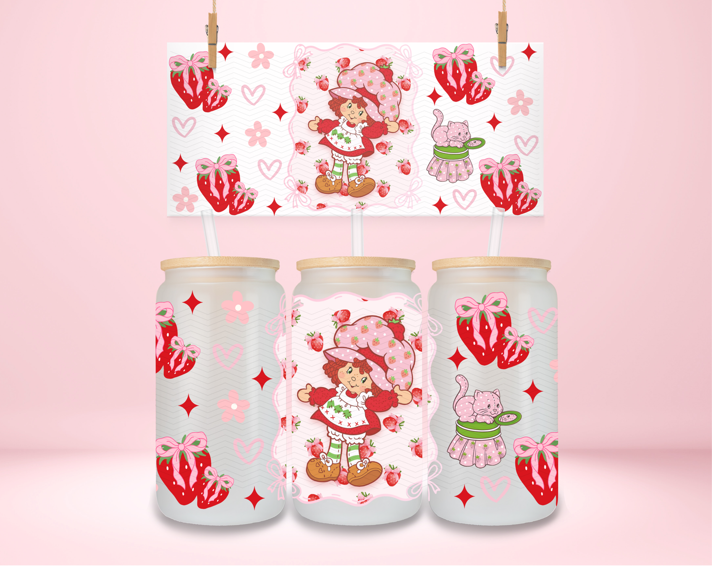 Shortcake Berries and Flowers UVDTF Wrap