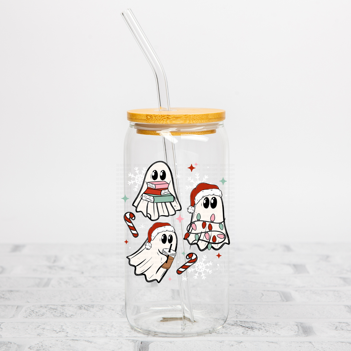 Christmas Ghostie Books UVDTF Decal