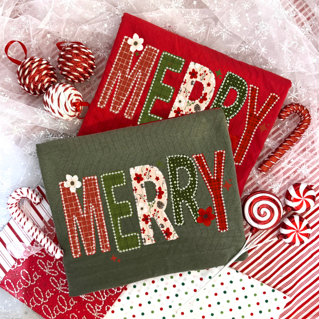 Merry Faux Patch DTF