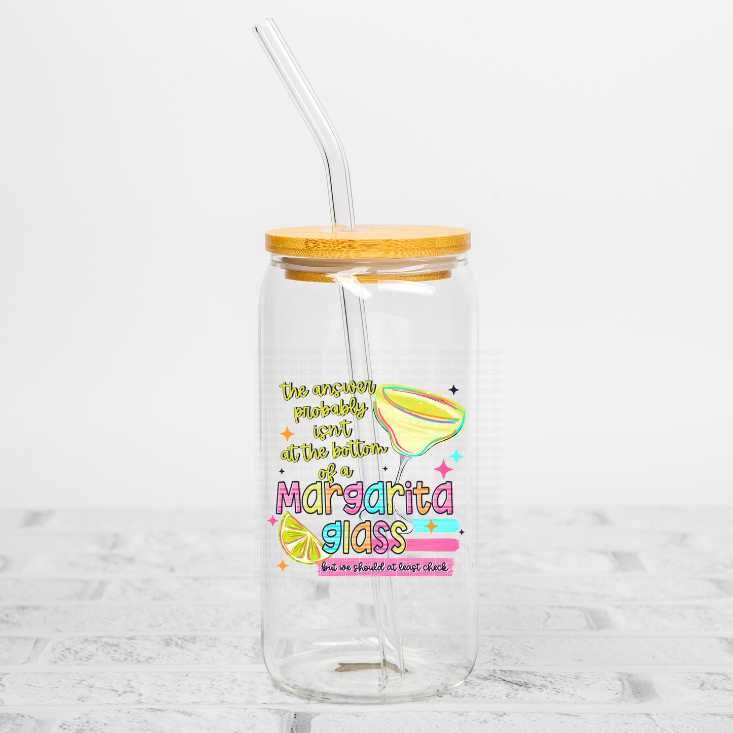 Bottom of Margarita Glass UVDTF Decal