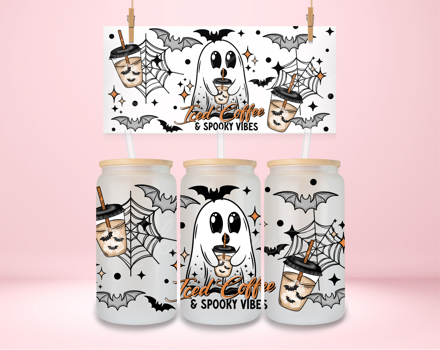 Iced Coffee and Spooky Vibes UVDTF Wrap