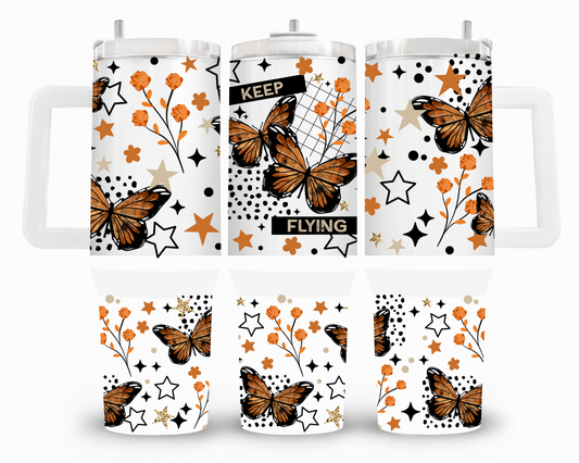 Keep Flying Butterflies 40oz UVDTF Wrap