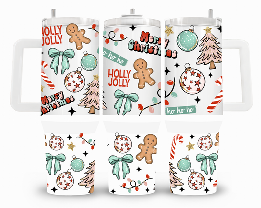 Holly Jolly Christmas 40oz UVDTF Wrap