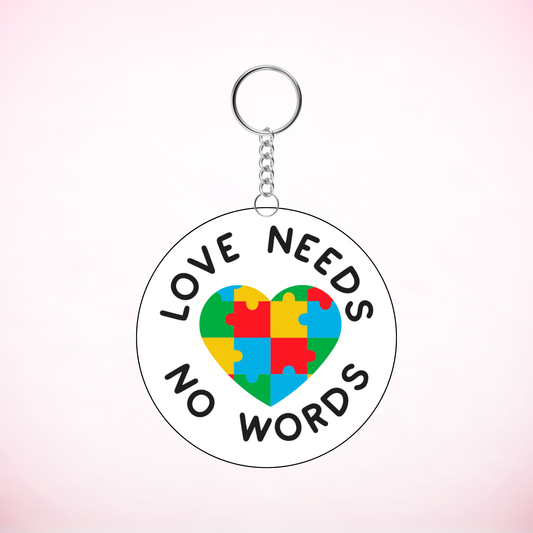 Love Needs No Words Round Keychain UVDTF Decal