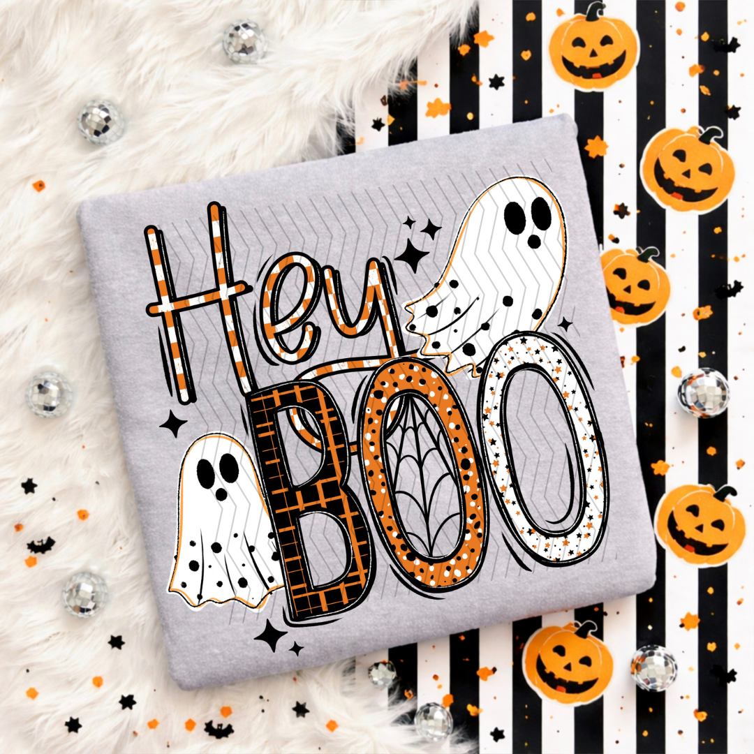Hey Boo Orange and Black DTF