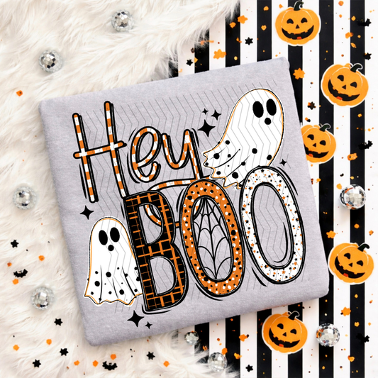 Hey Boo Orange and Black DTF