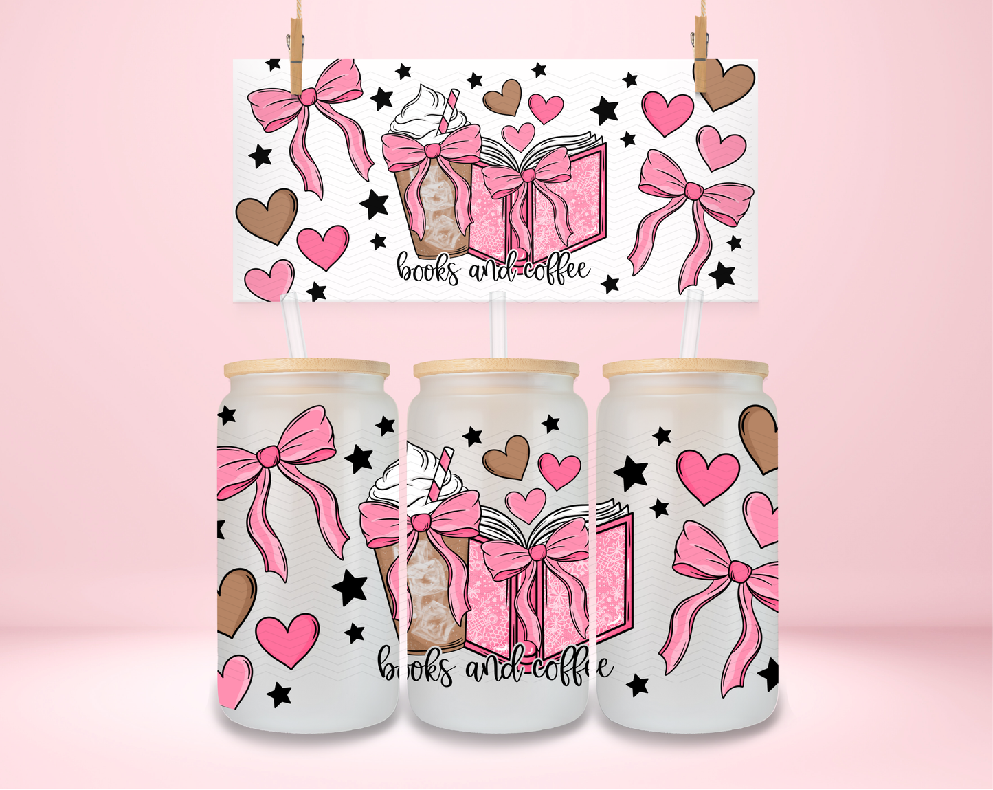 Books and Coffee Pink Coquette UVDTF Wrap