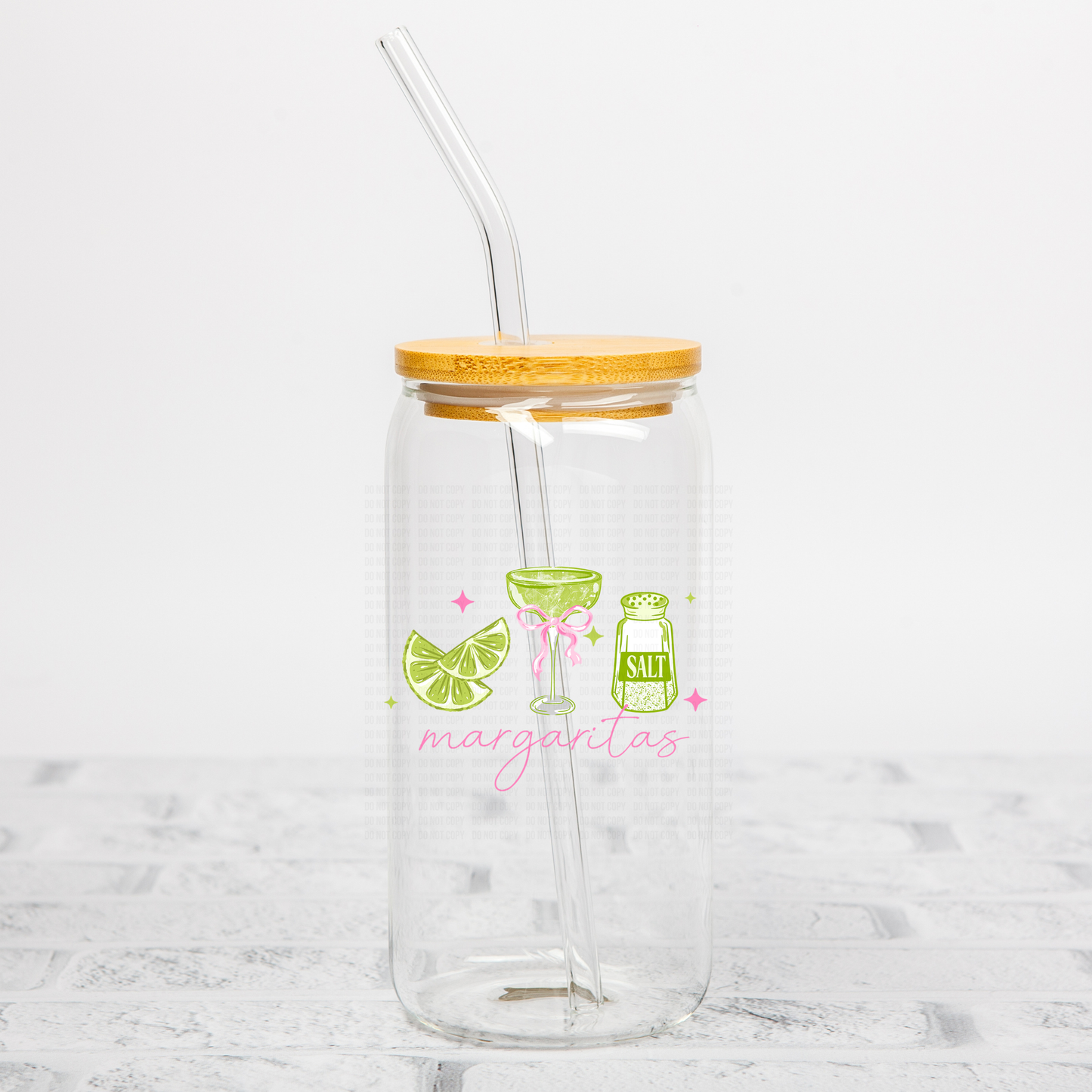 Margaritas and Bows UVDTF Decal