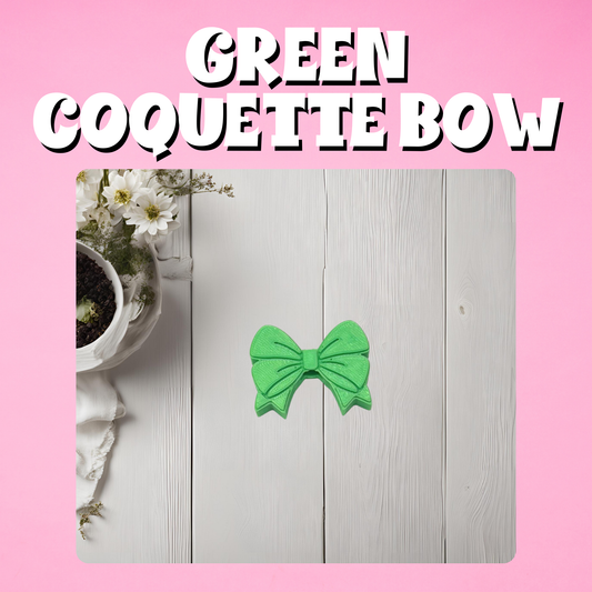 Green Coquette Bow 3D Straw Topper