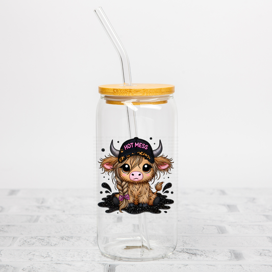 Hot Mess Cow UVDTF Decal