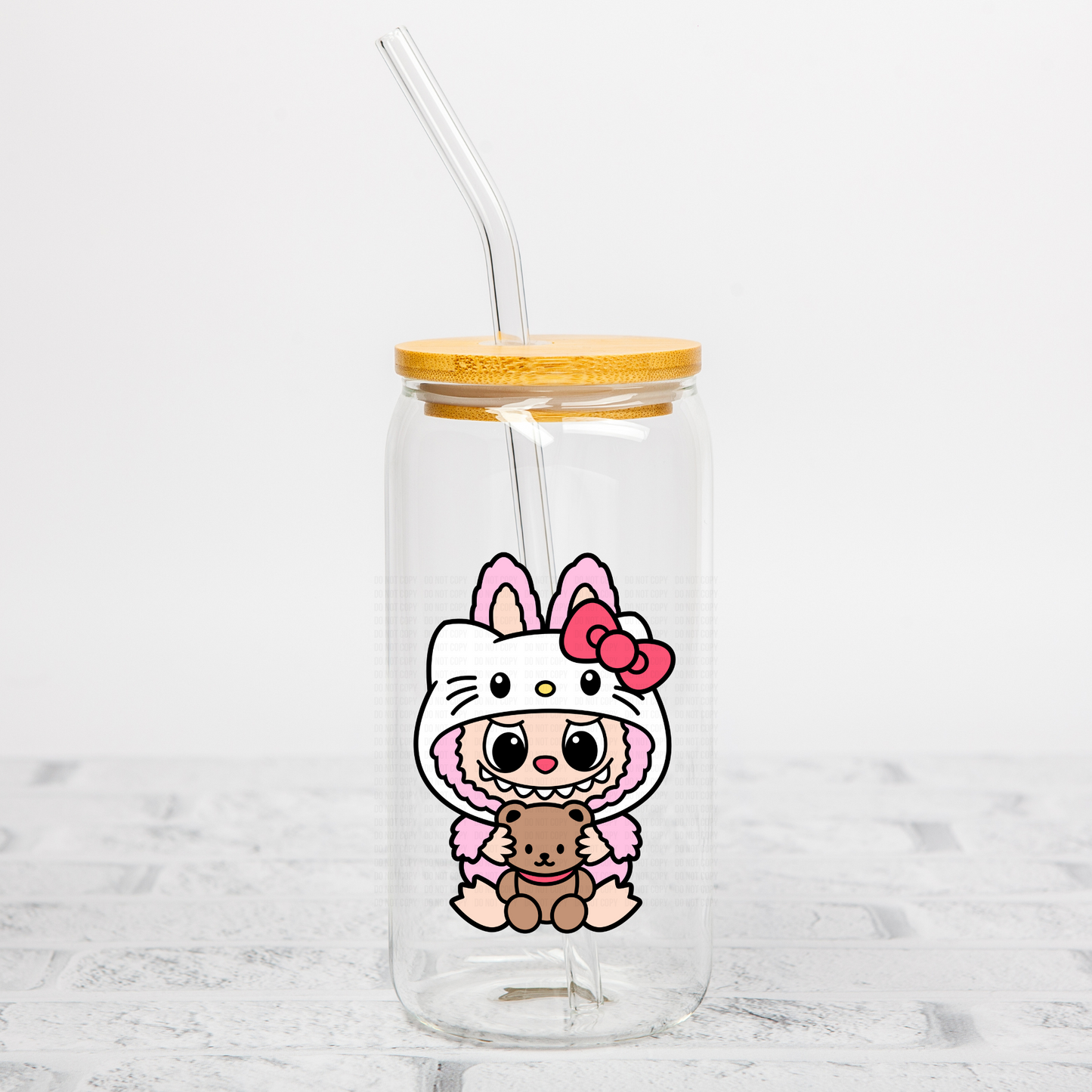 HK Pink Labubu UVDTF Decal