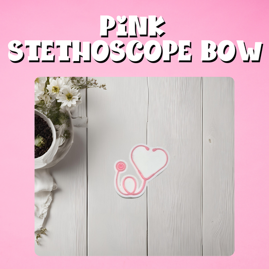 Pink Stethoscope 3D Straw Topper