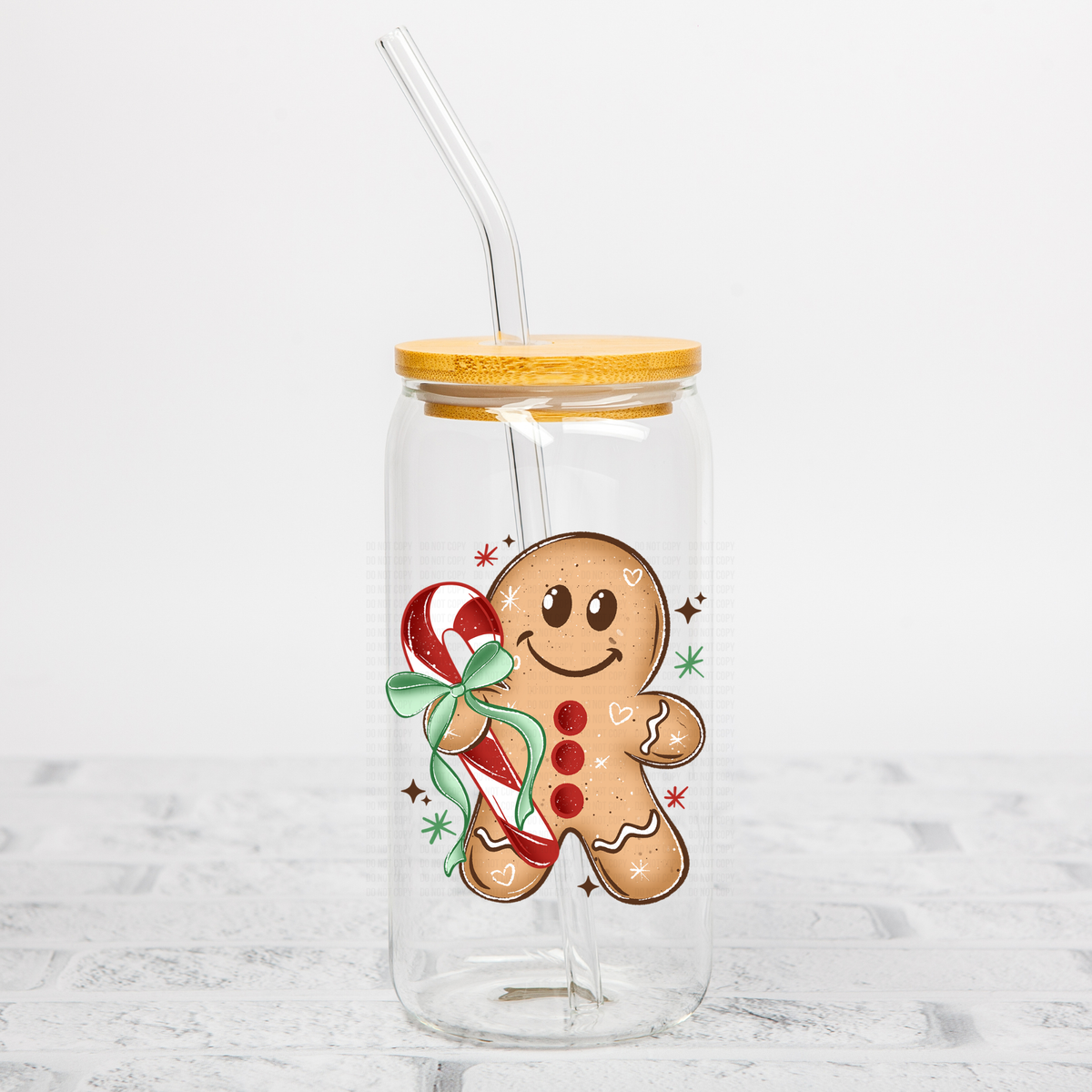 Gingerbread Candy Cane UVDTF Decal
