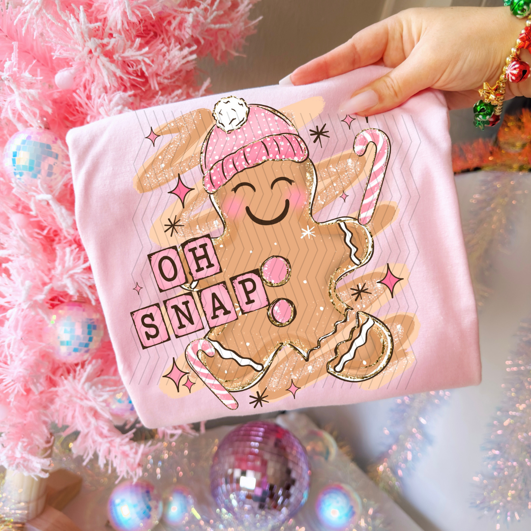 Oh Snap Pink Gingerbread DTF
