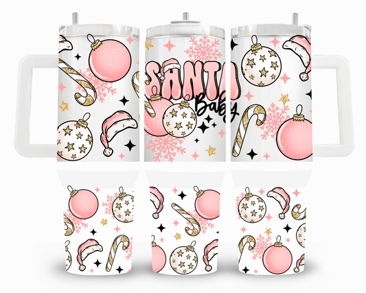 Pink Santa Baby 40oz UVDTF Wrap