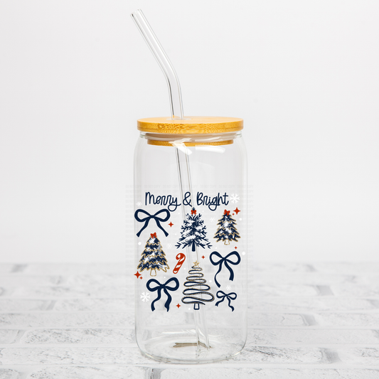 Merry & Bright Blue Coquette UVDTF Decal
