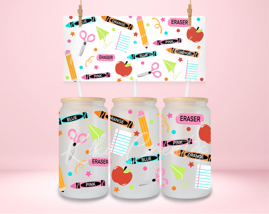 Back To School Supplies UVDTF Wrap