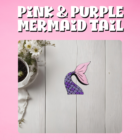 Pink & Purple Mermaid Tail Straw Topper