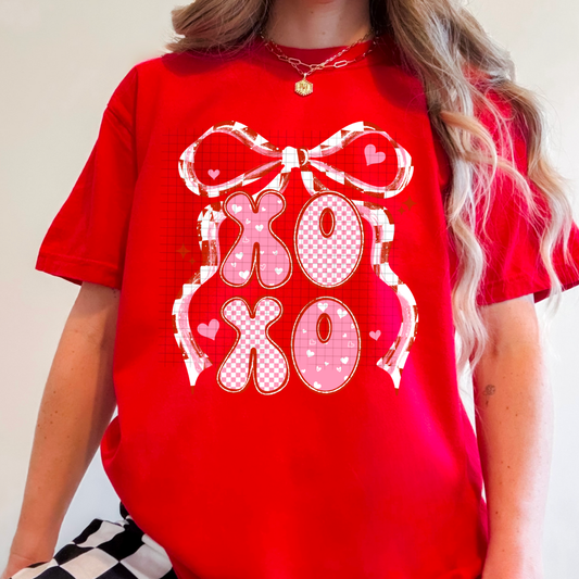 XOXO Checkered Coquette DTF