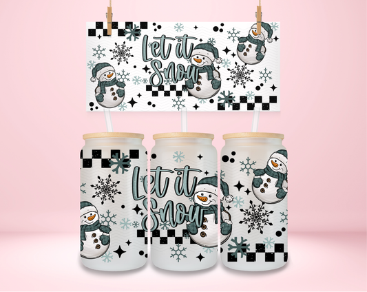 Let it Snow Snowman Checkered UVDTF Wrap