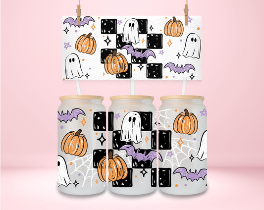 Ghostie Pumpkin Checker UVDTF Wrap
