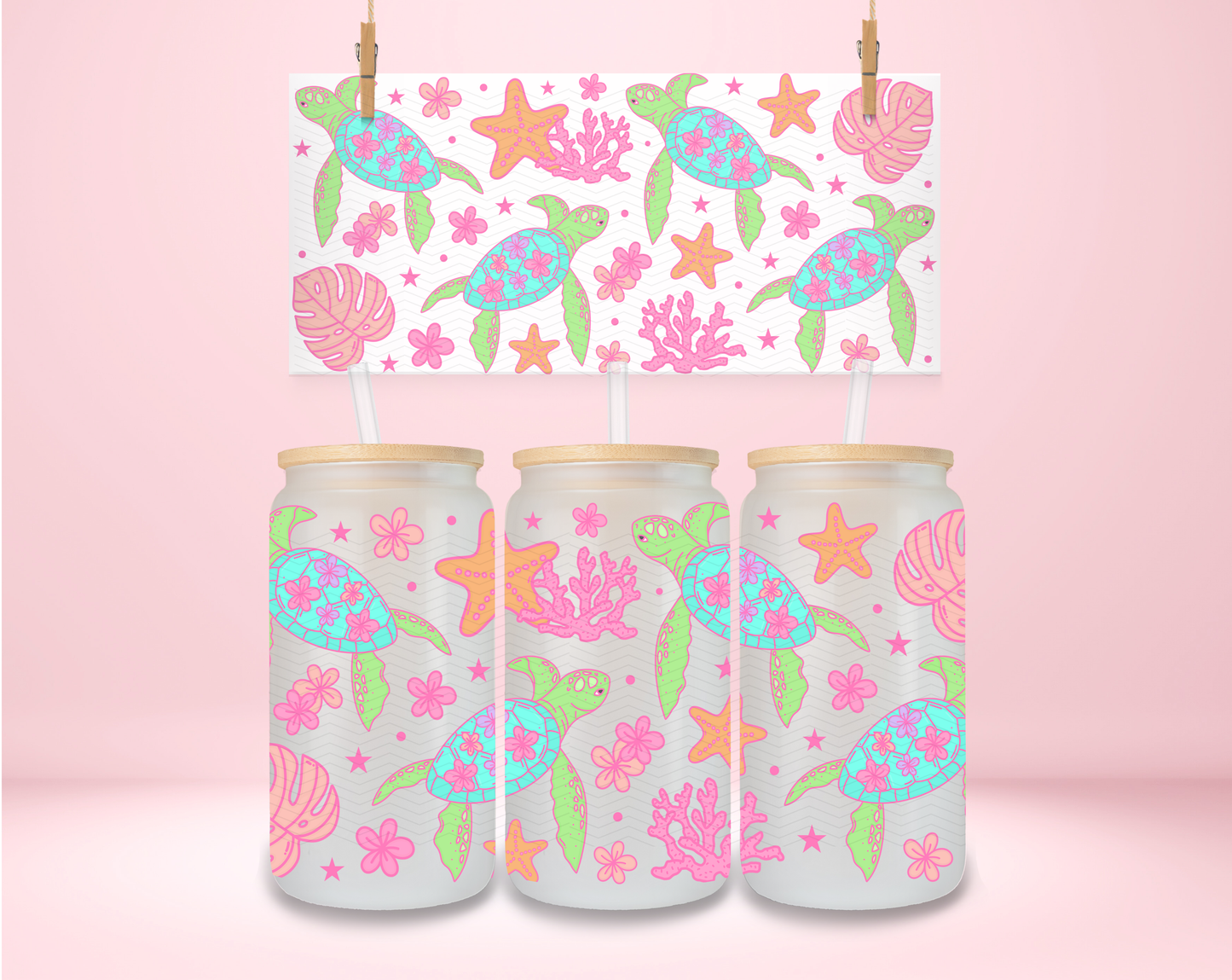 Floral Turtles UVDTF Wrap