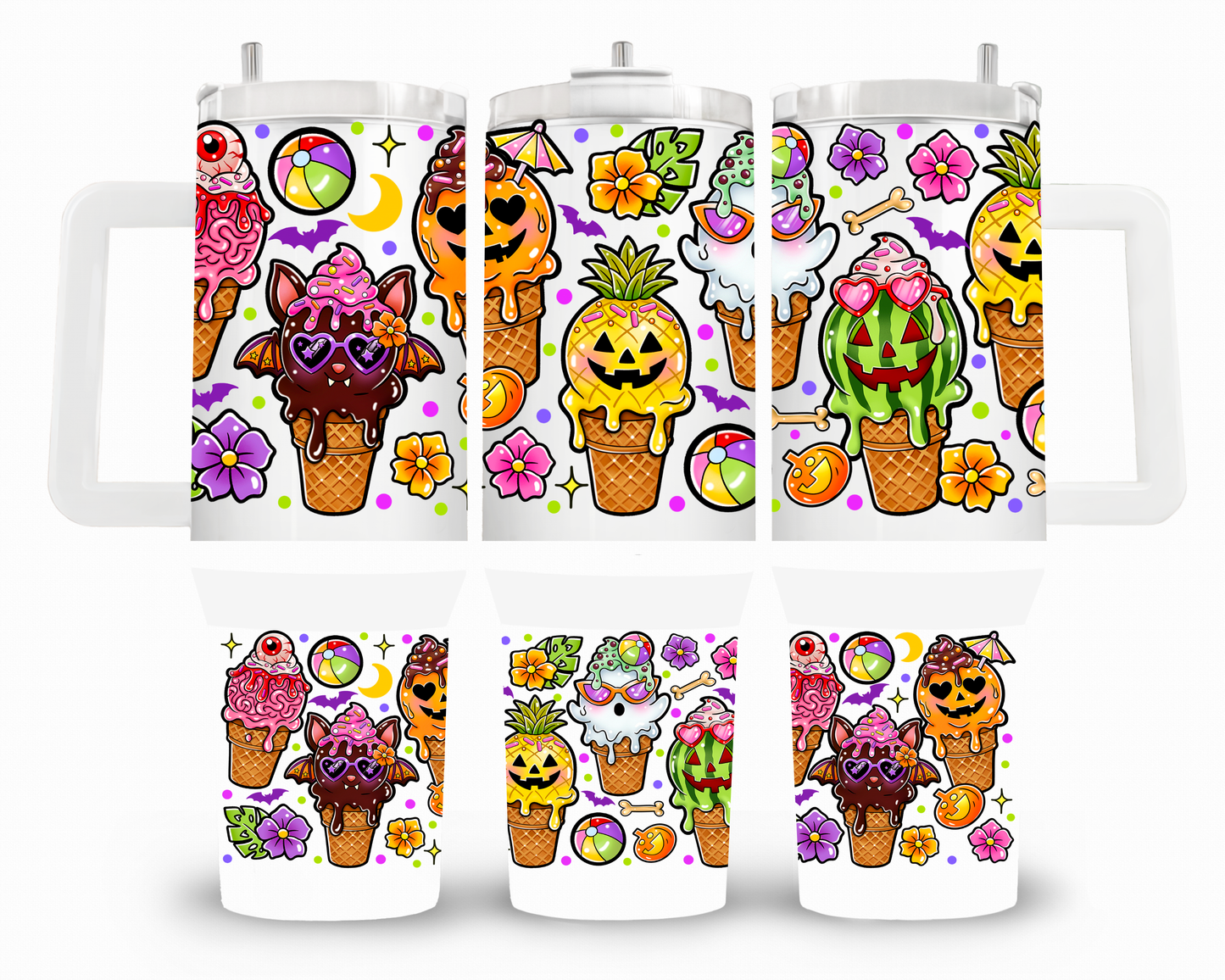 Spooky Summer Ice Cream 40oz UVDTF Wrap