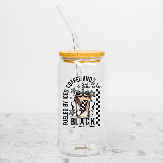 Fueled by Coffee and The Color Black UVDTF Decal