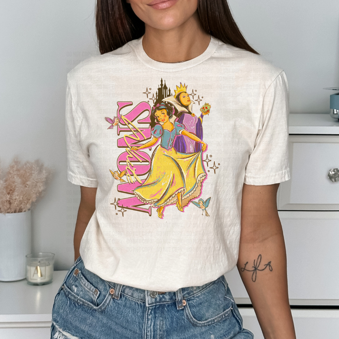 Snow White Pink Letters DTF