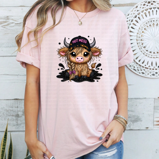 Hot Mess Cow DTF
