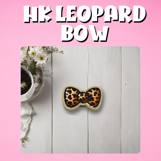 HK Leopard Bow 3D Straw Topper