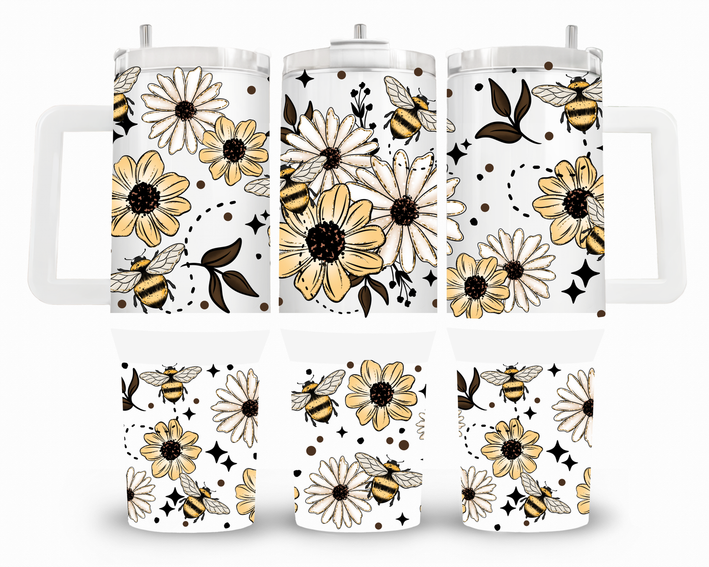 Bees and Flowers 40oz UVDTF Wrap