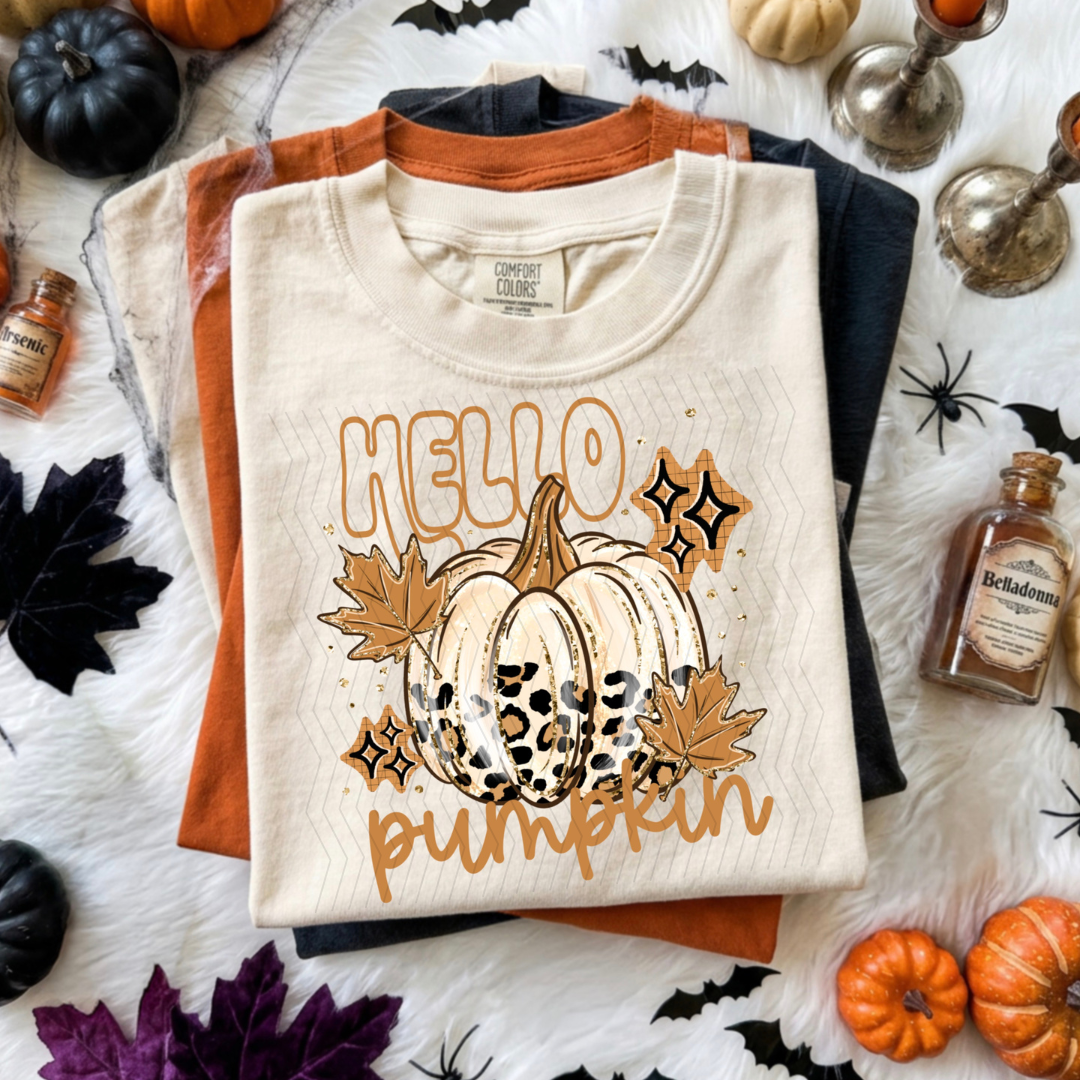 Hello Pumpkin Leopard Print DTF