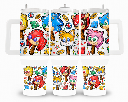 Hedgehog and Friends Ice Cream 40oz UVDTF Wrap