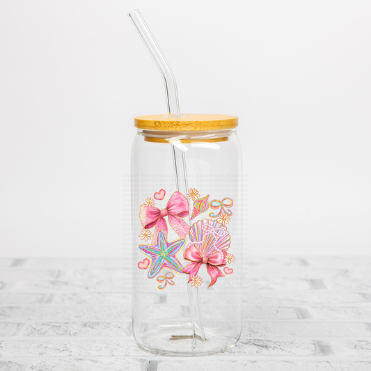 Pink Coquette Seashells UVDTF Decal