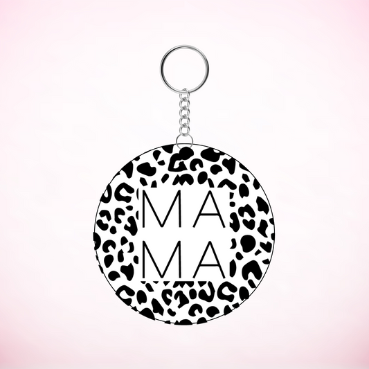 Mama Cheetah Round Keychain UVDTF Decal