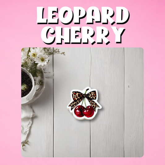 Leopard Cherry 3D Straw Topper