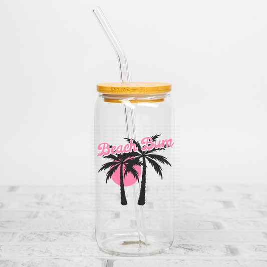 Pink Beach Bum UVDTF Decal