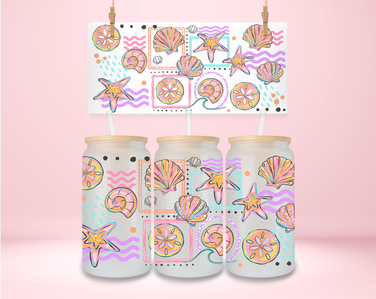 Colorful Shell Frames UVDTF Wrap