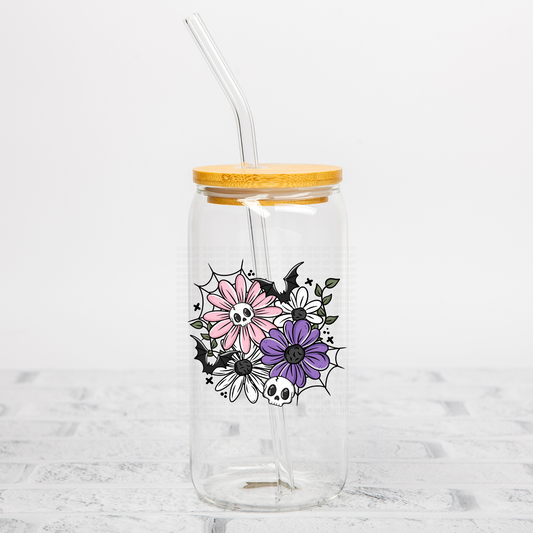 Floral Skulls UVDTF Decal