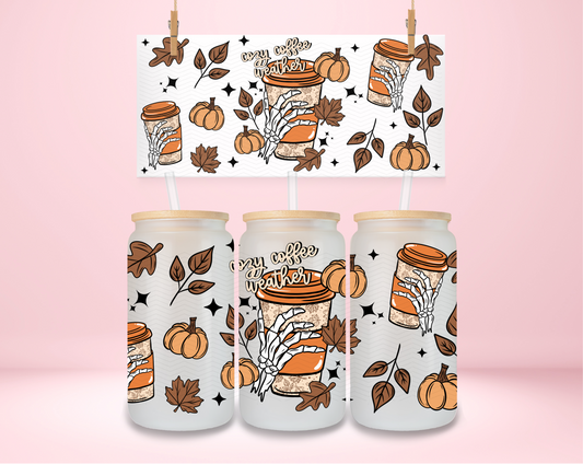 Cozy Coffee Weather Skellie UVDTF Wrap