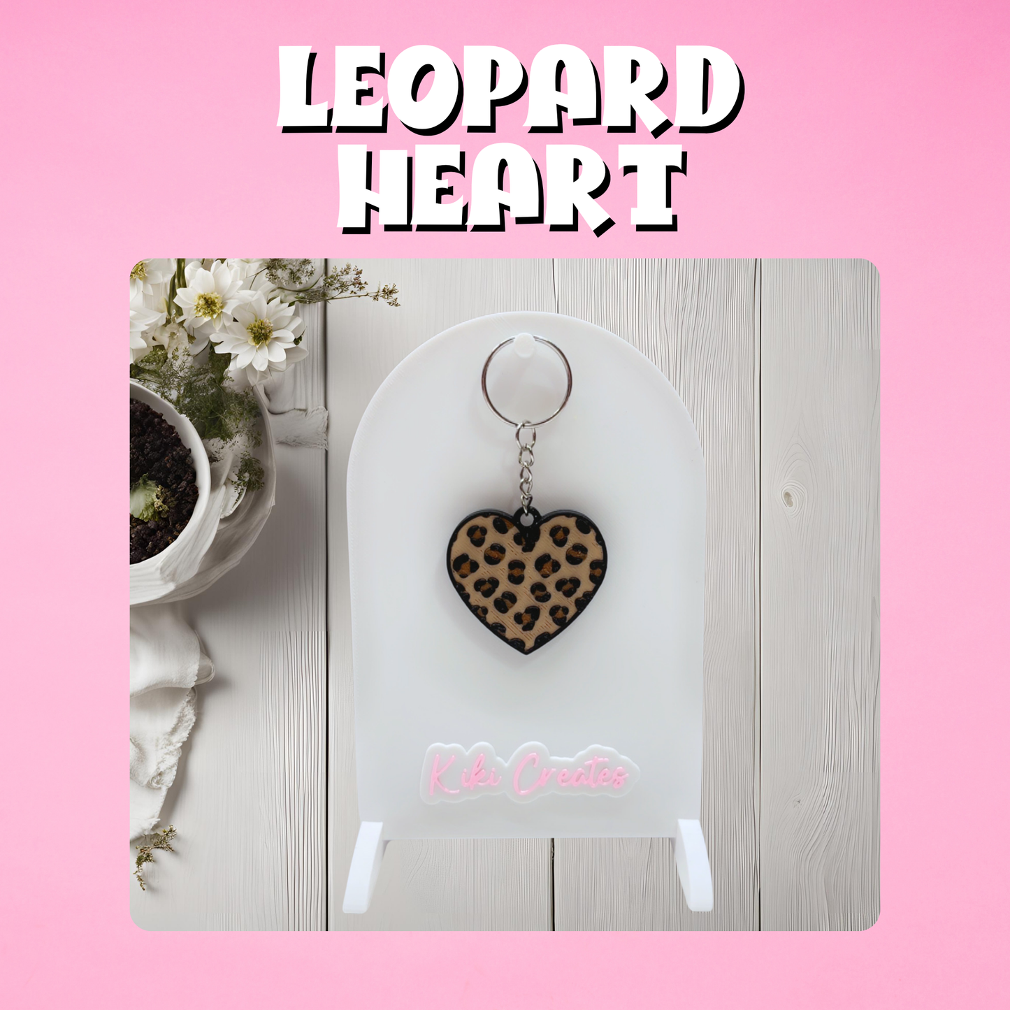 Leopard Heart Keychain (Tab Opener)